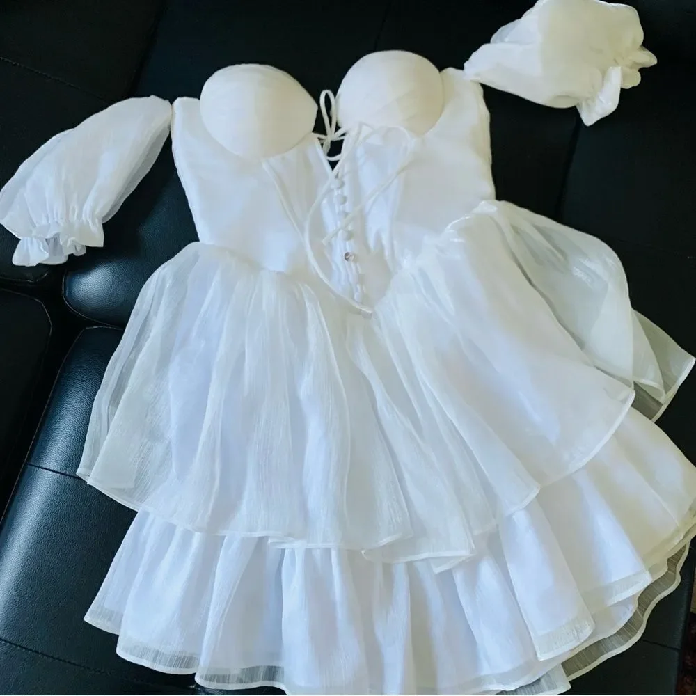 ADEIRLINA WHITE CORSET MINI DRESS - Picture 11 of 16